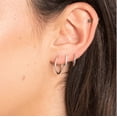 thumbnail image 3 of Dainty Diamond 10K Small Gold Hoops, 3 of 3
