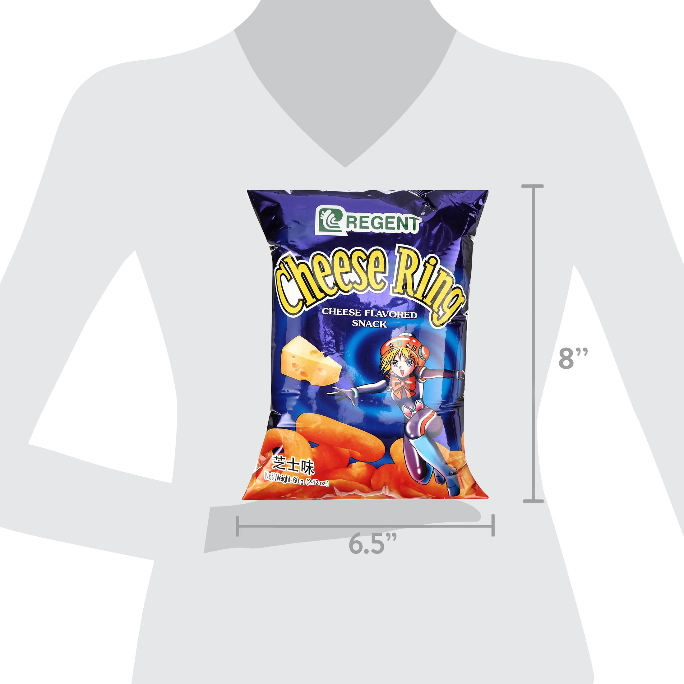 (5 pack) Regent Cheese Ring Snacks, 60 Gram