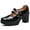 Black, variant on Woobling Women Dress Pumps Shoes Chunky Block Heel Round Toe Anti-Slip High Heels Womens Lightweight Slip On Black 7.5