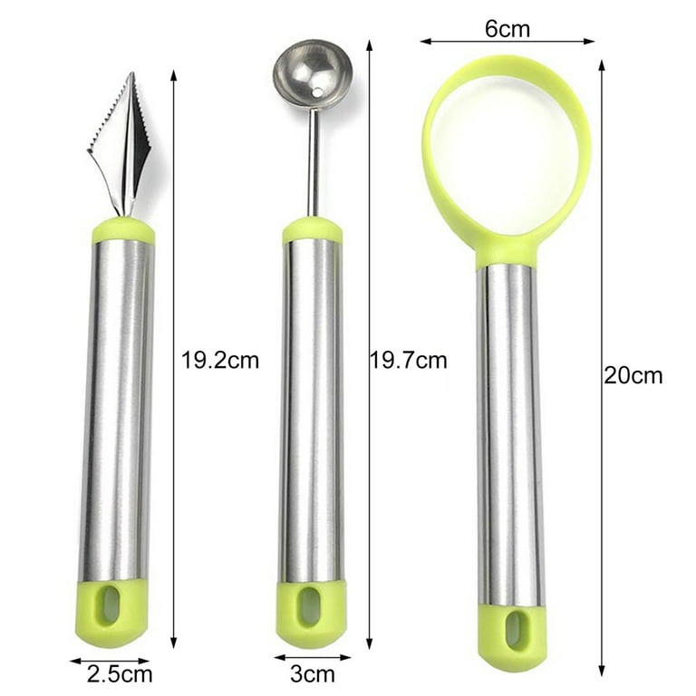 Shenmeida Melon Baller Scoop Set 5-Piece, 304 Stainless Steel Different  Sizes Round Scoop Small Ball Carving Utensils Tool Set for Fruit, Watermelon,DIY,  Fruit Spoon Carving Knife 