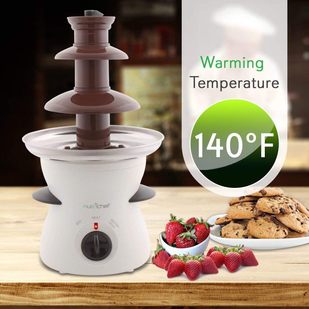 NutriChef 3 Tier Chocolate Fondue Fountain - Electric Stainless Choco : Nutrichef 3 Tier Chocolate Fondue Fountain - Electric