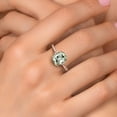 thumbnail image 4 of Gem Stone King 3.00 Cttw Green Prasiolite and White Created Sapphire 18K Rose Gold Plated Silver Ring for Women | Cushion 10X8MM | Gemstone Birthstone (Size 5), 4 of 6