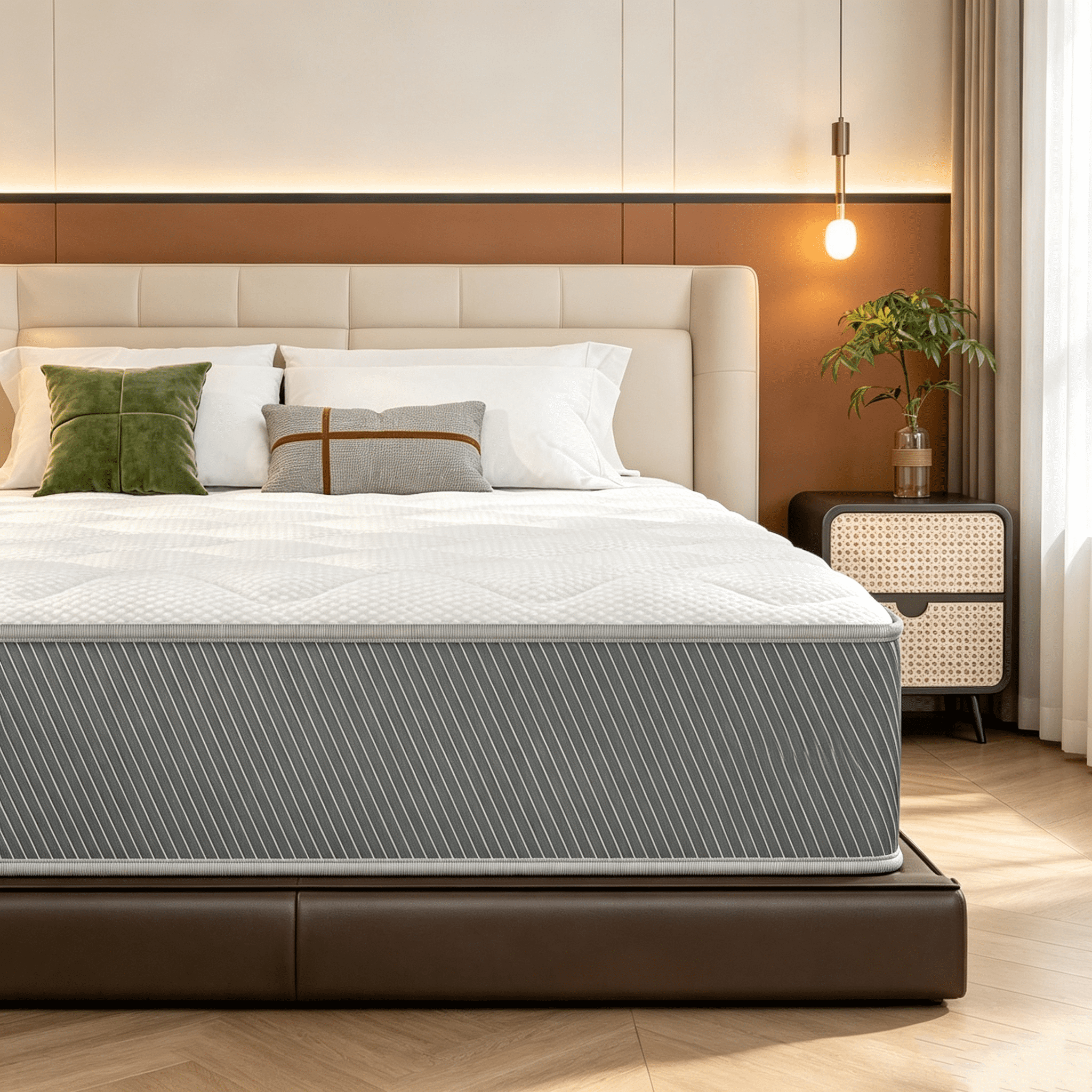 Full Size 10 Inch Hybrid Mattress, Individual Pocket Coil with Memory Foam, Mattress in a Box,Grey