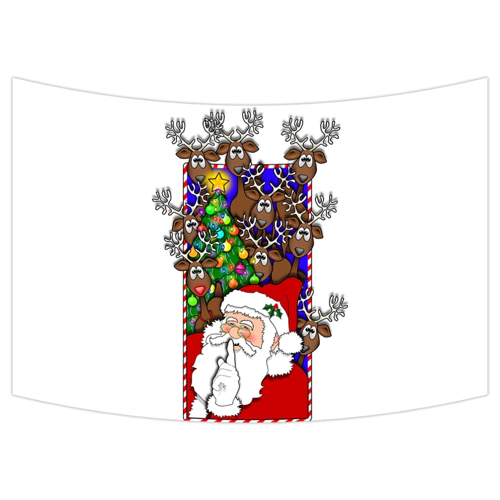 YKCG Home Decor Christmas Santa Claus Reindeer Wall Hanging Tapestry
