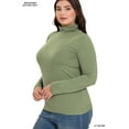 thumbnail image 4 of Zenana Women & Plus Microfiber Mock Turtleneck Long Sleeve Lightweight Tee Shirt Top, 4 of 5