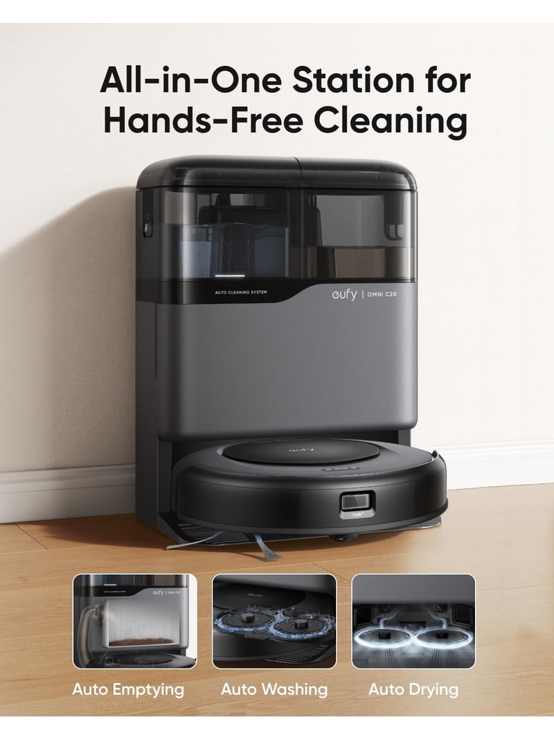 eufy Robot Vacuum Omni C20, 7,000 Pa Suction, Vacuum and Mop Combo