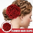 thumbnail image 3 of unbranded Pinza Para En Color Rojo Oscuro Floral Ideal Para Bodas Y Uso Diario, 3 of 8