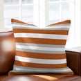 thumbnail image 2 of Orange Gray Stripe Throw Pillow Cover Abstract Cotton Linen Cushion Cover Throw Pillow Case with Invisible Zipper for Couch Sofa Bed Chair Car 20x20 Inch, 2 of 9