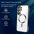 thumbnail image 3 of Entronix Magnetic Clear Case for Galaxy S26 Ultra, Flexible TPU Cover with Camera Lens Protector, Black, 3 of 6
