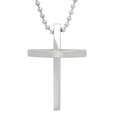 Men's Stainless Steel Cross Pendant Necklace Chain