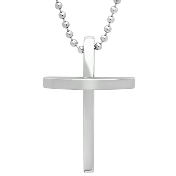 Men's Stainless Steel Cross Pendant Necklace Chain