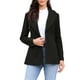 thumbnail image 1 of Abrigo de una sola fila INSPIRE CHIC para mujer, con cuello de chal, abrigo exterior de línea A, chaqueta de invierno, abrigo tipo trench con cinturón, color negro, 1 of 6