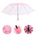 thumbnail image 3 of Shisuyan Creative Transparent Umbrellas Floral Decor Sun Protection Raining Umbrella, 3 of 9