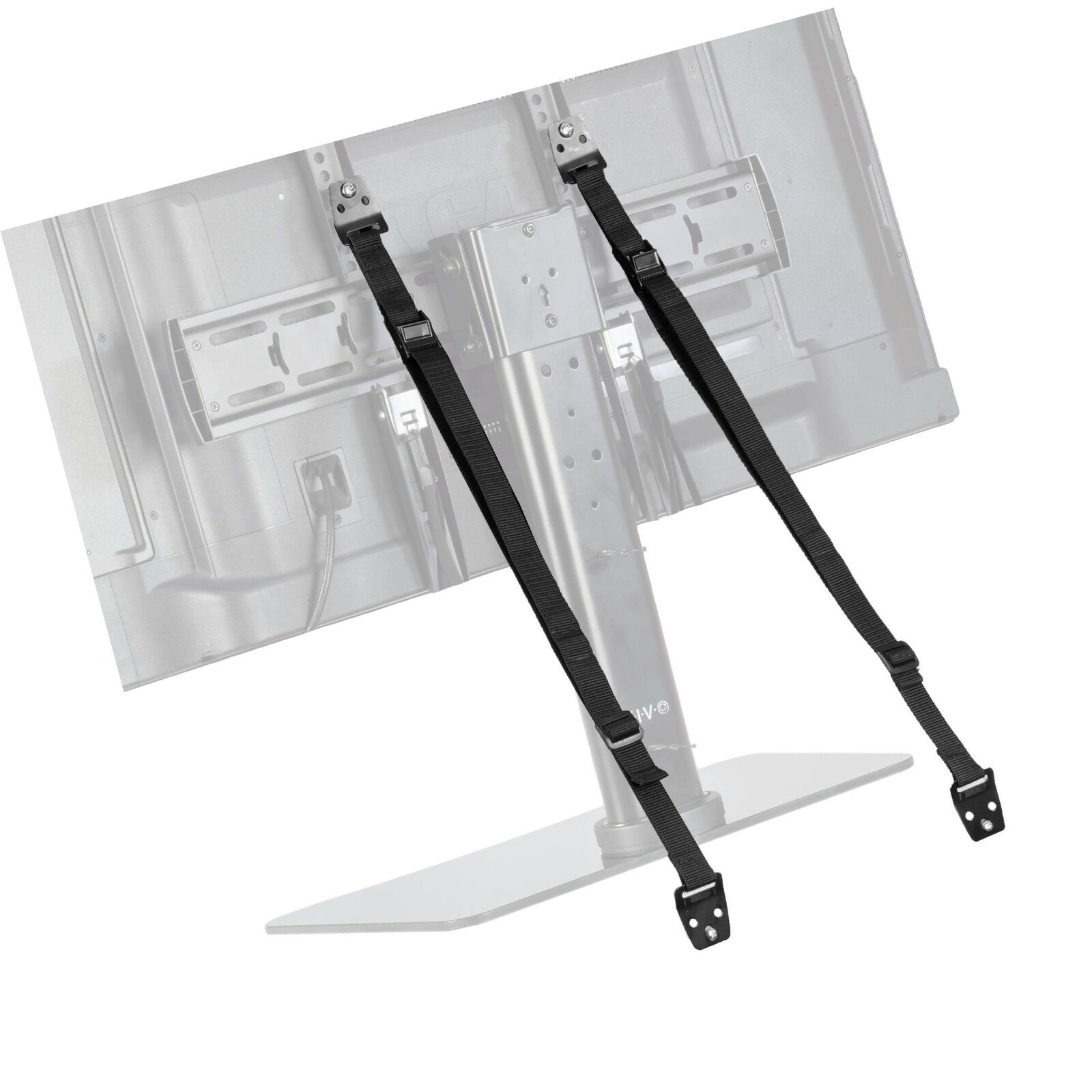 TV AntiTip Heavy Duty Dual Cable Non Tipping Safety Strap Kit for