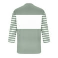 thumbnail image 3 of Men Casual Color Block Striped Pullover Round Neck Long Sleeve T-Shirt Basic Comfy Blouse, 3 of 4
