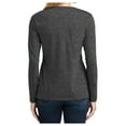 thumbnail image 2 of Yellow Rooster Women's Long Sleeve Fan Favorite V-Neck Tee Dark Heather Grey S, 2 of 7