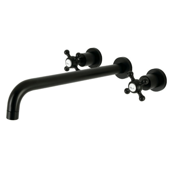 Kingston Brass KS8040BX Metropolitan Two-Handle 3-Hole Wall Mount Roman Tub Faucet in Matte Black