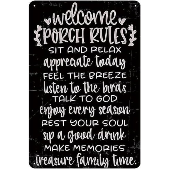 HELLOYOUNG Welcome Sign for Front Porch - Patio Porch Signs Outdoor, Vintage  Signs for Front Door, Home, Farmhouse, Garden, Patio and Yard Decor Art Accessories, 8 x 12 inch Metal Room Wall