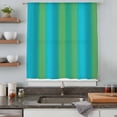 thumbnail image 5 of Green Blue Ombre Sheer Curtains 45 Inches Long, Color Gradient Vertical Stripes Light Filering Curtains, Breathable Simi Curtain Privacy Drapes for Kitchen Bathroom Lightweight Small Window Treatment, 5 of 9