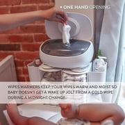 Prince Lionheart EVO Wipes Warmer - Baby Wipe Warmer with Glow Nightlight in White/Grey