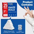 25 Pack Gauze Rolls Bandages Premium Medical Supplies & First Aid Kit