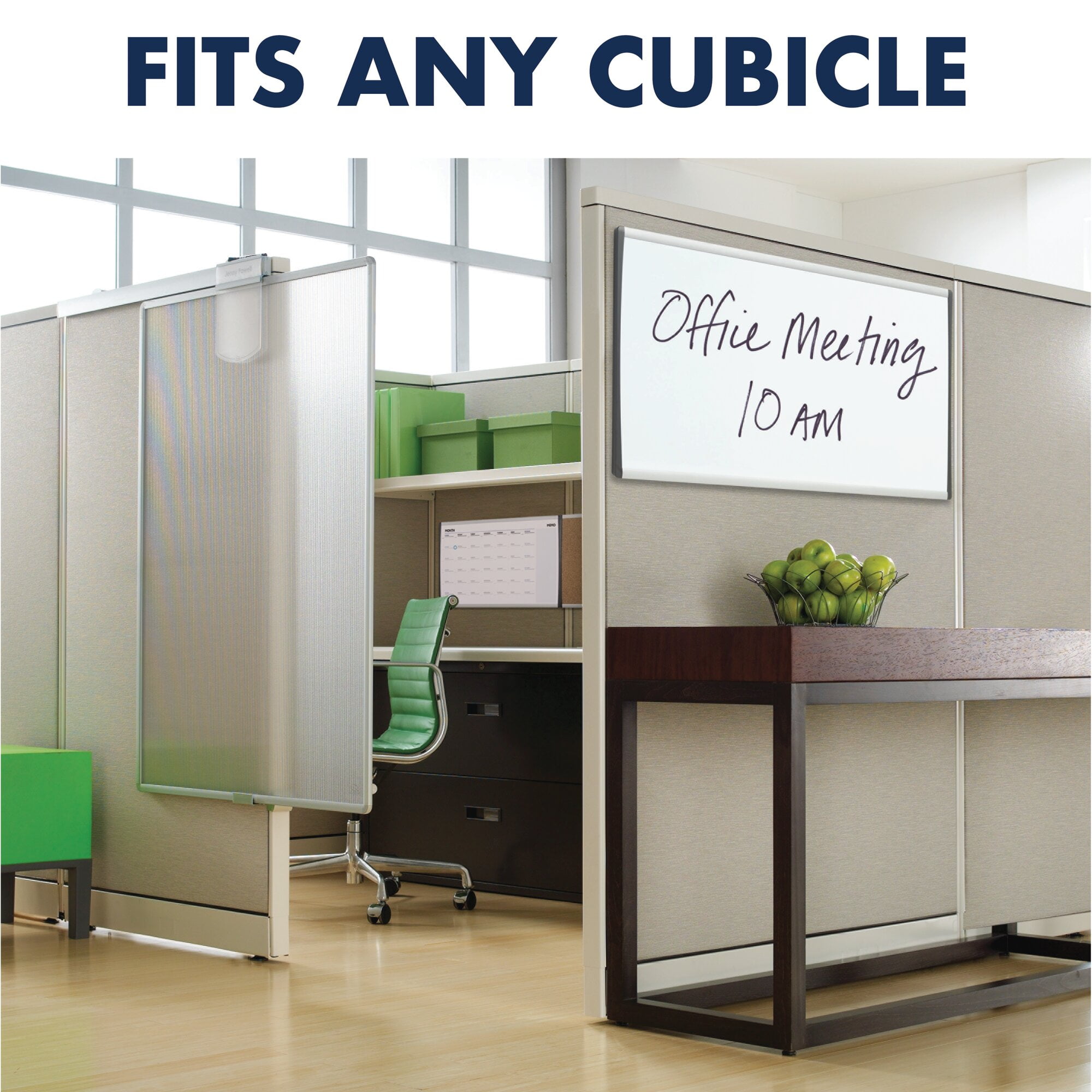 Quartet Arc Cubicle Whiteboard, 14" x 11", Magnetic, Aluminum Frame