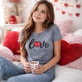 thumbnail image 4 of Womens Love Script Heart T Shirt Cute Flirty Date Tee Womens Graphic Tees, 4 of 9