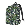 thumbnail image 1 of Disketp Fun Panda Playing With Bamboo Leaves Mochila de Lona Estampada, Mochila Escolar de Viaje Ligera para Estudiantes y Portátil-Small, 1 of 5