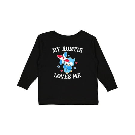 

Inktastic My Auntie Loves Me with Owl Gift Toddler Boy or Toddler Girl Long Sleeve T-Shirt