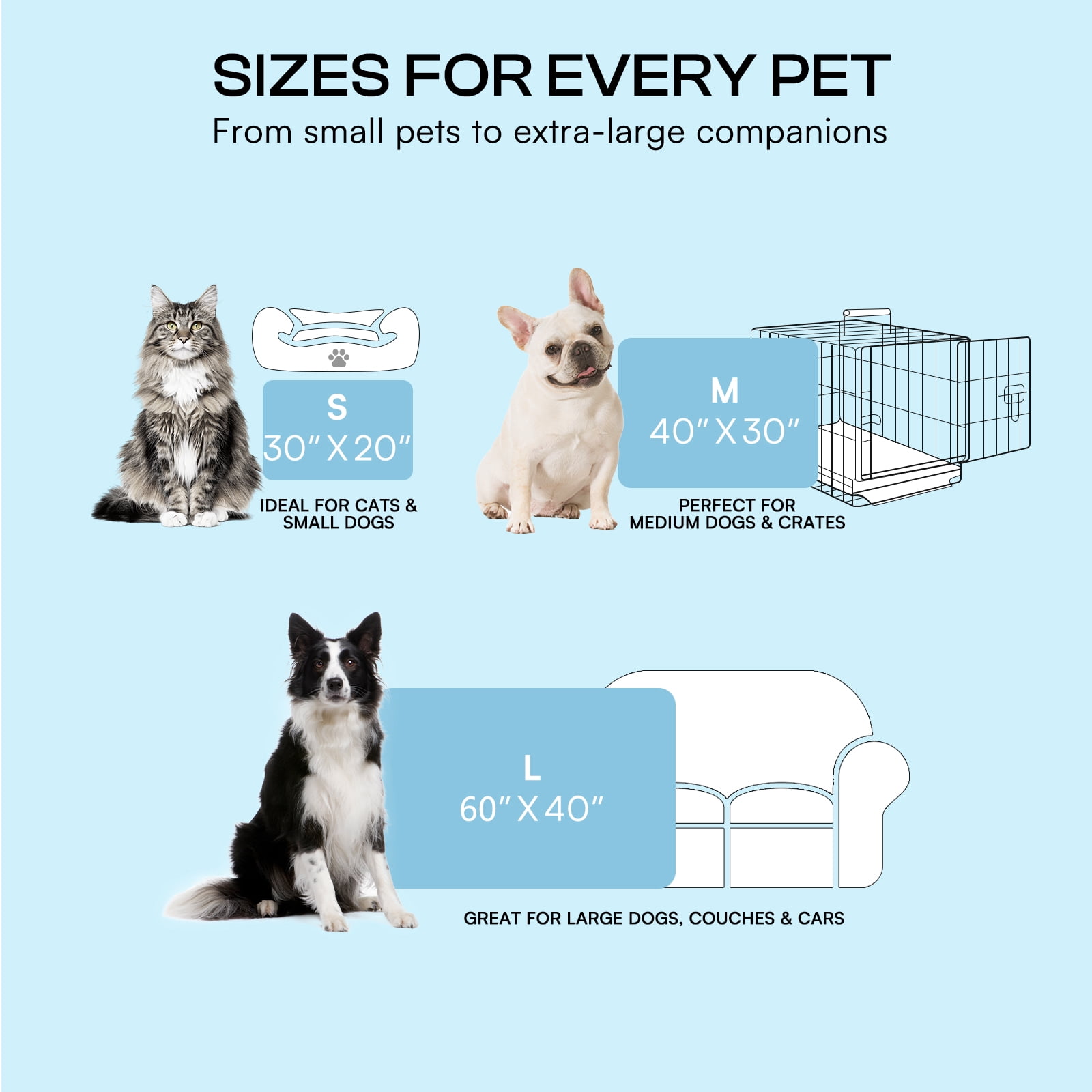 Premium Dog Cooling Mat Non-Slip Q-MAX>0.5 Self-Cooling Pad for Small Pet Cat Indoor Portable Kennel Puppy Bed for Summer Crate Pad for Dog Washable