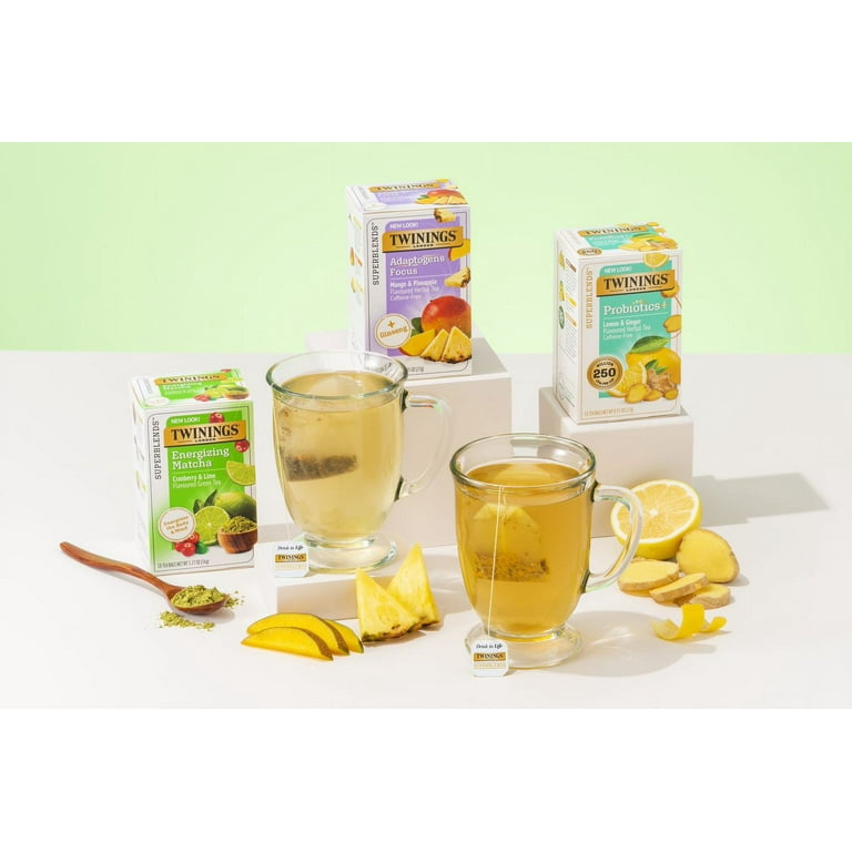 Twinings Probiotics+, Lemon & Ginger Herbal Tea Bags, Caffeine