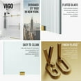 thumbnail image 5 of VIGO Elan 56 to 60 in. W x 74 in. H Sliding Frameless Shower Door in Matte Brushed Gold with 3/8 in. (10mm) Fluted Glass, 5 of 14