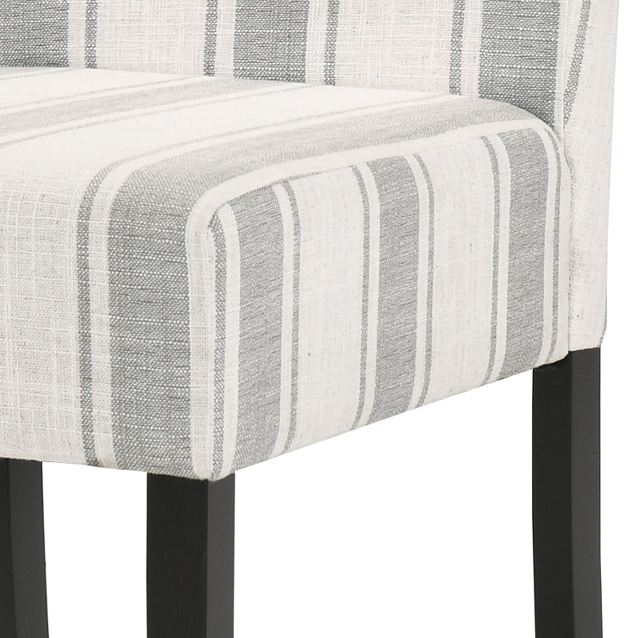 Noble House Asher Fabric Dining Chairs, Set of 2, Gray, Light Beige, Espresso