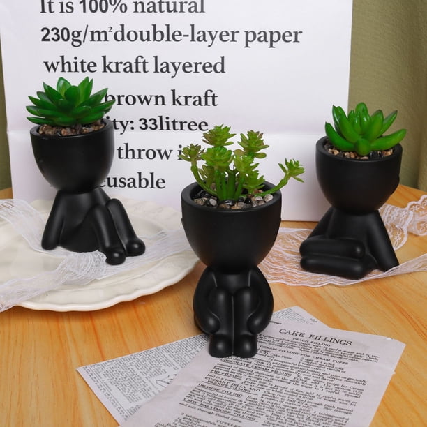 Maceta para plantar con agujero de drenaje - maceta de plástico para suculentas para cactus, decoración del hogar y organizador de escritorio