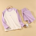 thumbnail image 2 of NOLDARES Girls’ Pajama Sets Snug Fit Soft Long Sleeve Jammies Tops & Sleepwear Pants PJS Set Loungewear Nightwear(S320-Purple), 2 of 9