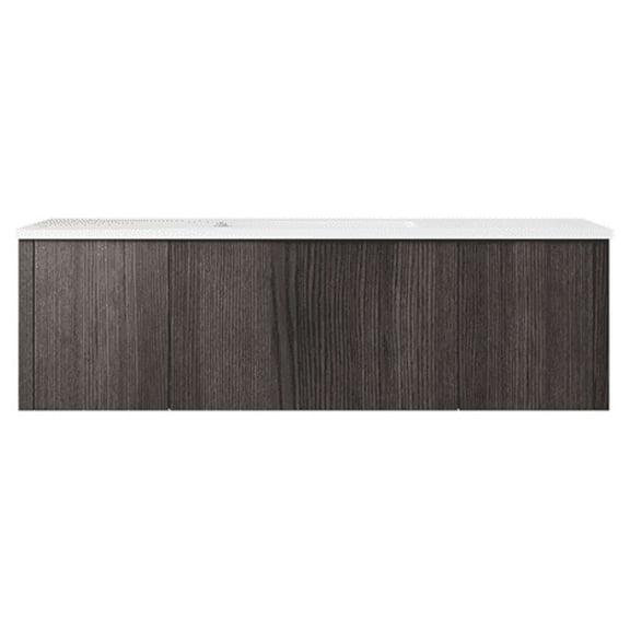Legno 48" Carbon Oak Bathroom Vanity with Matte White VIVA Stone Solid Surface Countertop