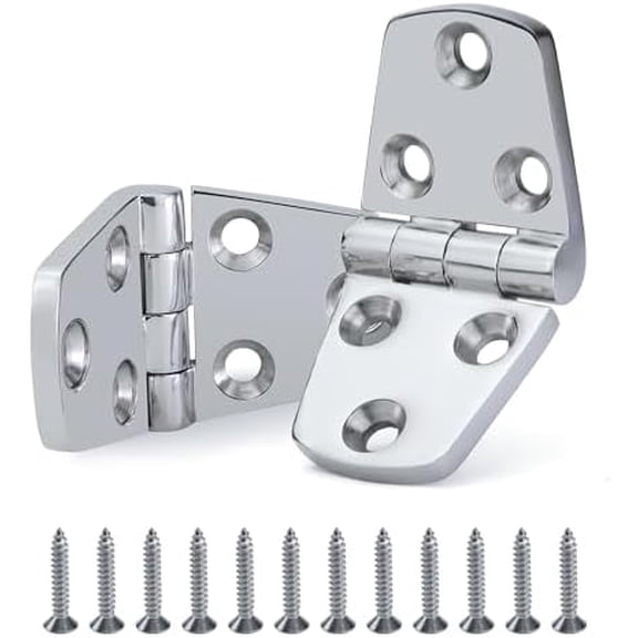 Stainless Steel Boat Hatch Hinge - Heavy Duty 3 Inch 2 Pack with Screws for Doors/Windows/RVs