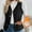 Black, variant on Crunowin Womens Fleece Vest, Sleeveless Button Up Jacket Fall Winter Warm Vest with Pocket Beige M