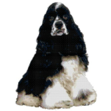 Cocker Spaniel Needlepoint - Parti Cocker Spaniel Dog Counted Cross Stitch Pattern