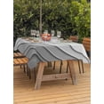 thumbnail image 4 of Rectangle Outdoor Tablecloth With Umbrella Hole And Zipper– Sage Green Vintage Gradient Waterproof Patio Table Cover for Party, Picnic, Backyard, 52"x70" , Minimalist Modern Stripes Grey, 4 of 8