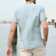 thumbnail image 3 of Camisa Cuello Mao Lino Hombre Casual Manga Corto Slim Fit, 3 of 8