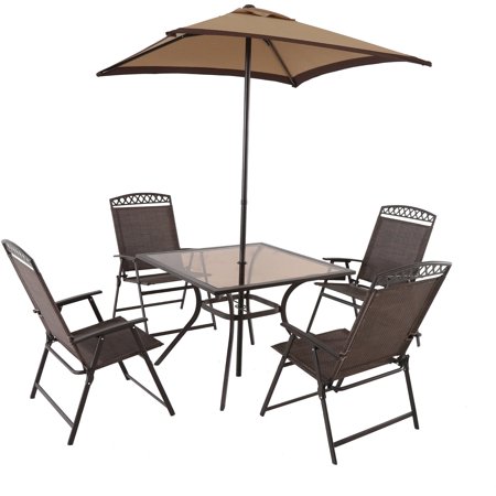 Mainstays Butler Heights 6-Piece Steel Sling Folding Set