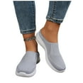 thumbnail image 6 of XUNKUSGA Shoes for Women Lightweight Breathable Sneakers For Women Casual Versatile Shallow-Cut Walking Shoes Women Slip On Mesh Knitted Flats Soft Women's Shoes Gray, 6 of 8