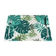 thumbnail image 1 of YFYANG Washable Heat-Resistant Placemats, 70% PVC/30% Polyester, Green Tropical Plant Watercolor Kitchen Table Mat, 12" x 18" 6 Piece, 1 of 6