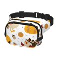 thumbnail image 2 of Zufioo Happy Thanksgiving Print Square Double Layer Waist Bag, Durable & Stylish Fanny Pack with Zippered Pockets and Adjustable Strap for Outdoor & Daily, 2 of 9