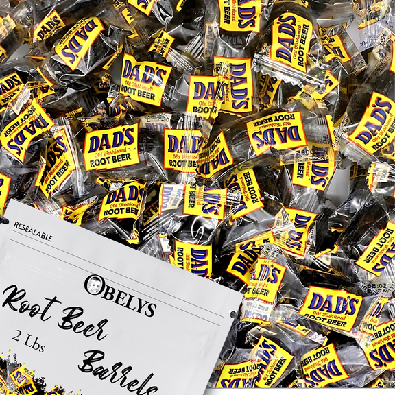 Old Fashioned Candies | Dad's Root Beer Barrels - 2 Pounds Hard Candy