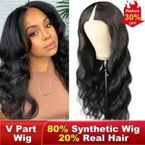 V Part Wigs For Black Woman Human Hair Human Hair Wigs Body Wave Wig Upgrade U Part Wigs 22inch 250 Density 10A