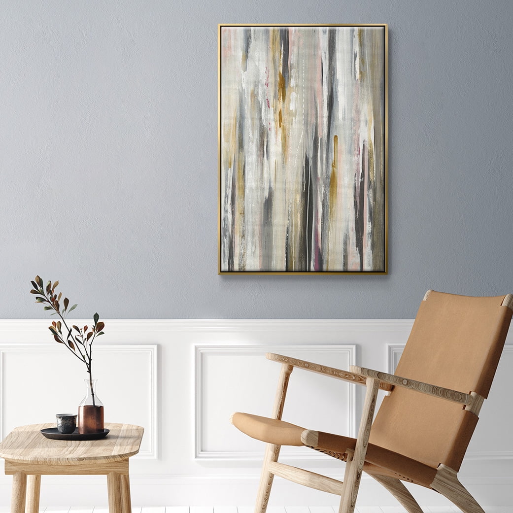 Color Ripple Framed Premium Gallery Wrapped Canvas - Ready to Hang - 25 x 37 - Gold Floating Frame
