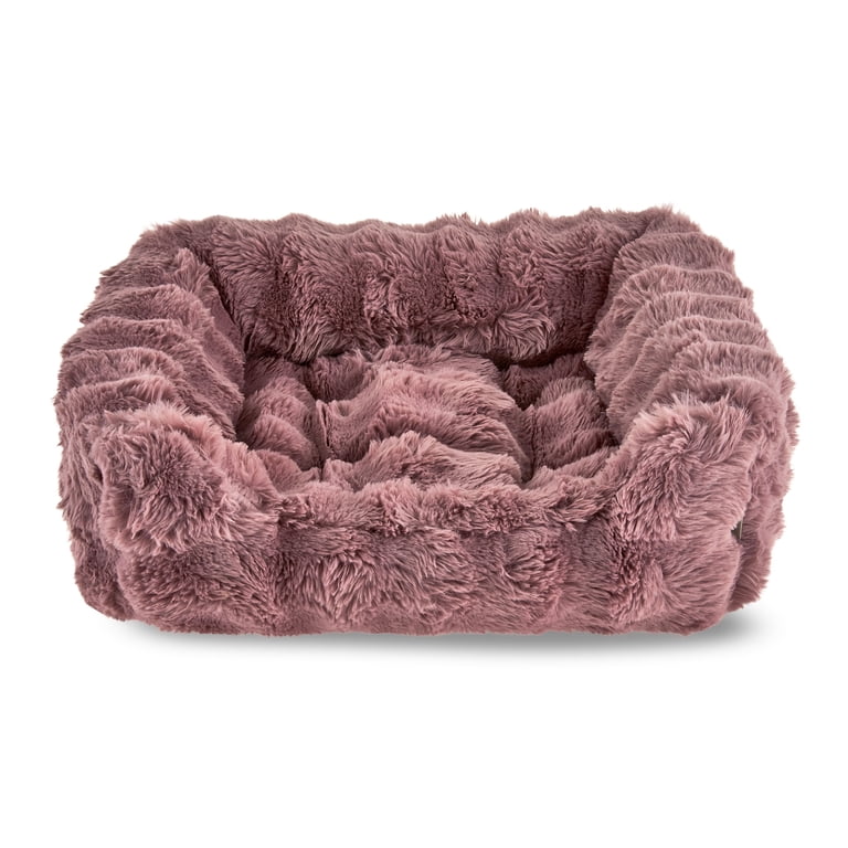 Vibrant Life Small Bubble Faux Fur Orthopedic Cuddler Bed, Pink photo 1
