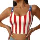 thumbnail image 1 of Fotbe America Flags2 Sujetador Deportivo Largo sin Aros para Mujer con Almohadillas y Soporte Medio, Transpirable y Absorbente, Camiseta Tipo Chaleco o Tank Top-Small, 1 of 8
